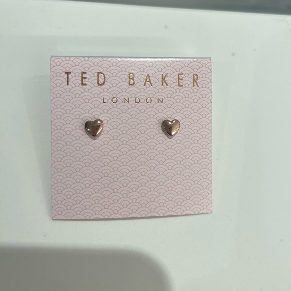 Gold Heart Ted Baker Earrings - Never Worn - Picture 1 of 2